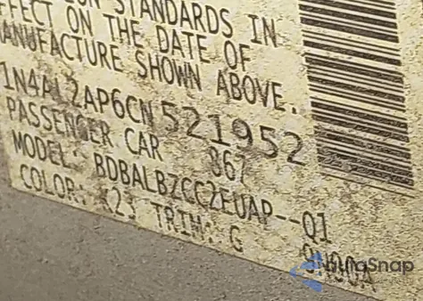 2012 Nissan Altima 2.5 S из США, поврежденный, VIN 1N4AL2AP6CN521952